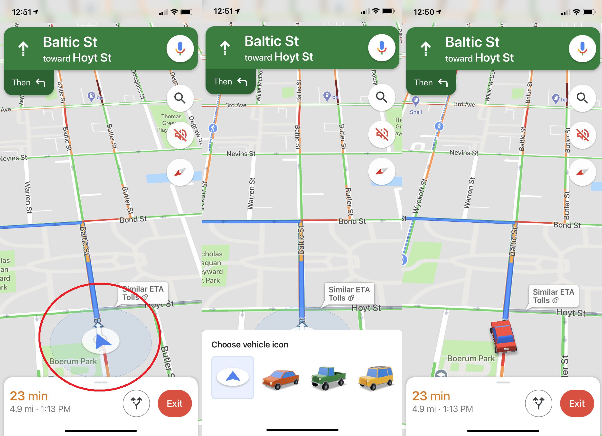 Google Maps estimated travel time