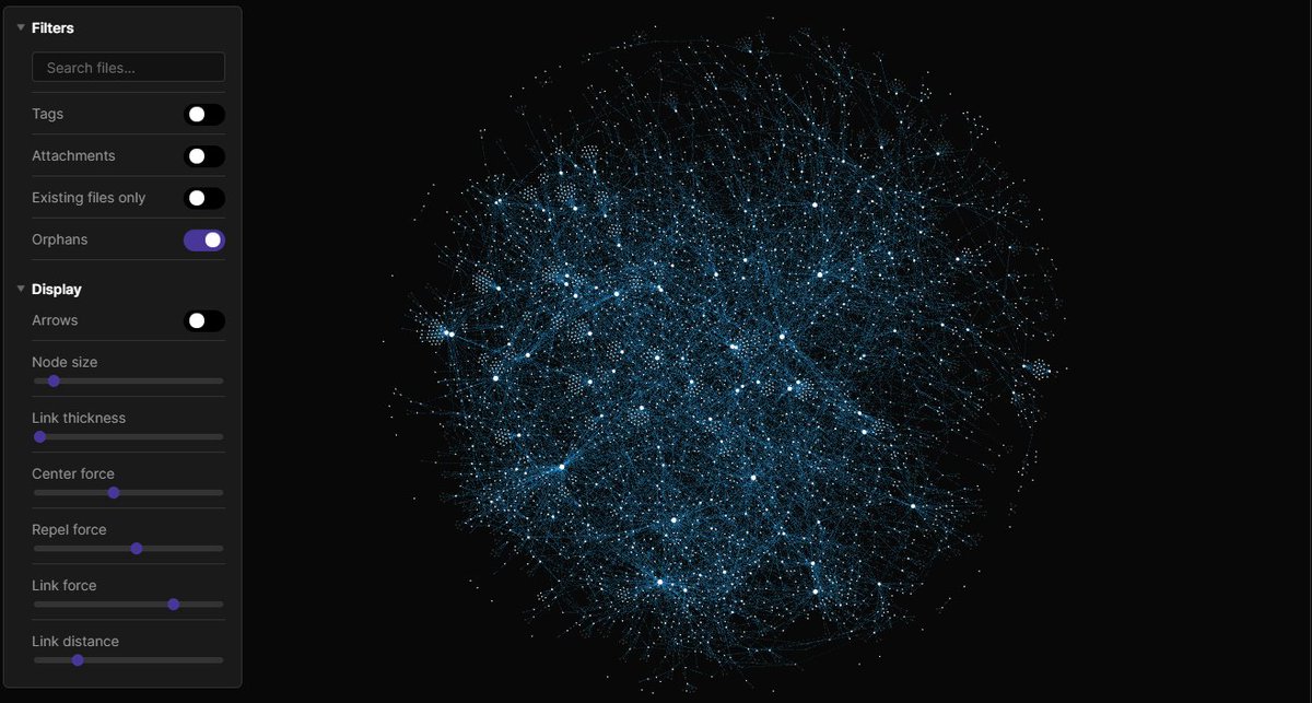 Example of big knowledge graph in Obsidian. Source: Obsidian's X